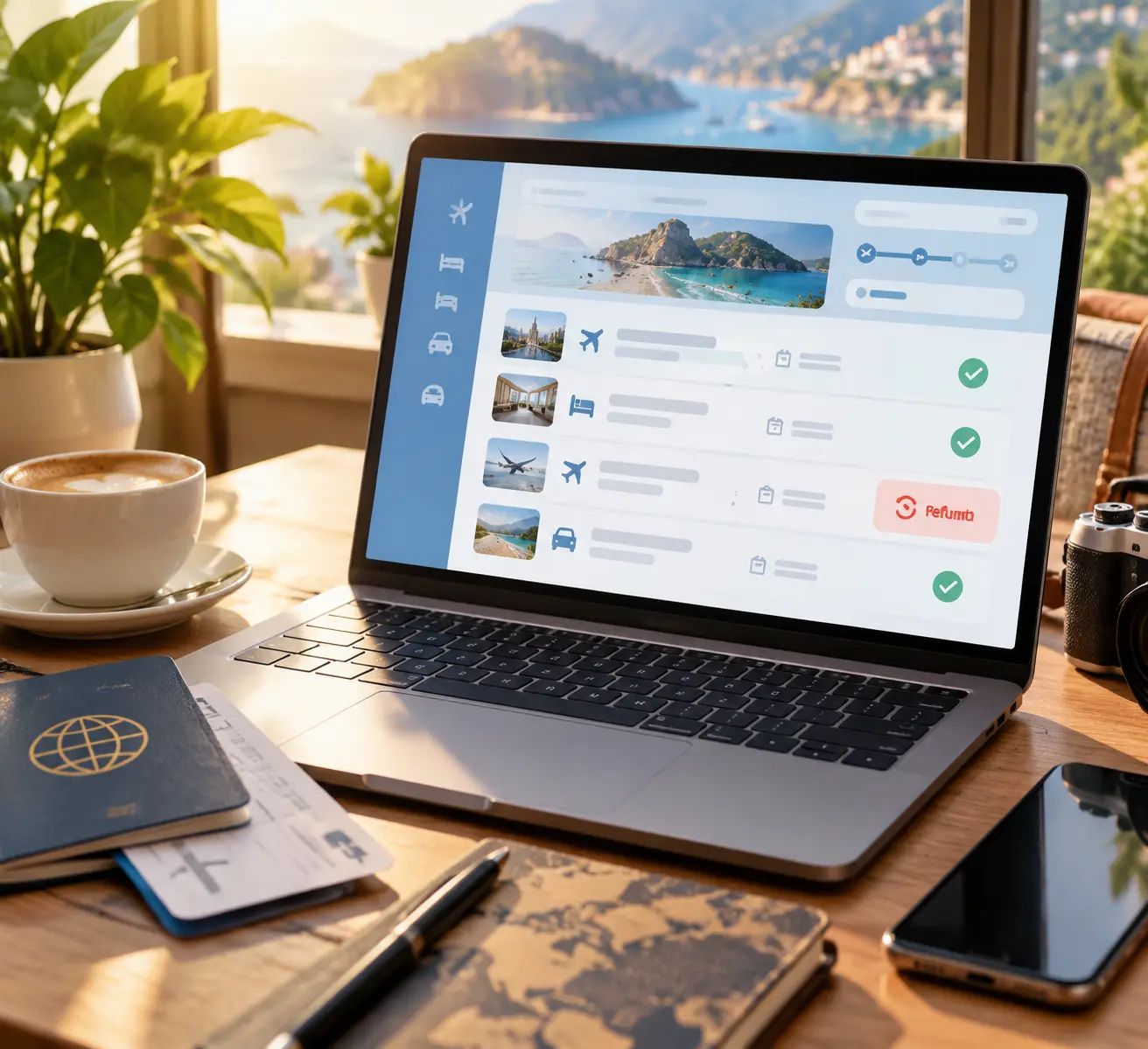 Фрагмент личного кабинета Tripscan с историей заказа и статусом возврата средств после отмены брони в Тбилиси, март 2026.