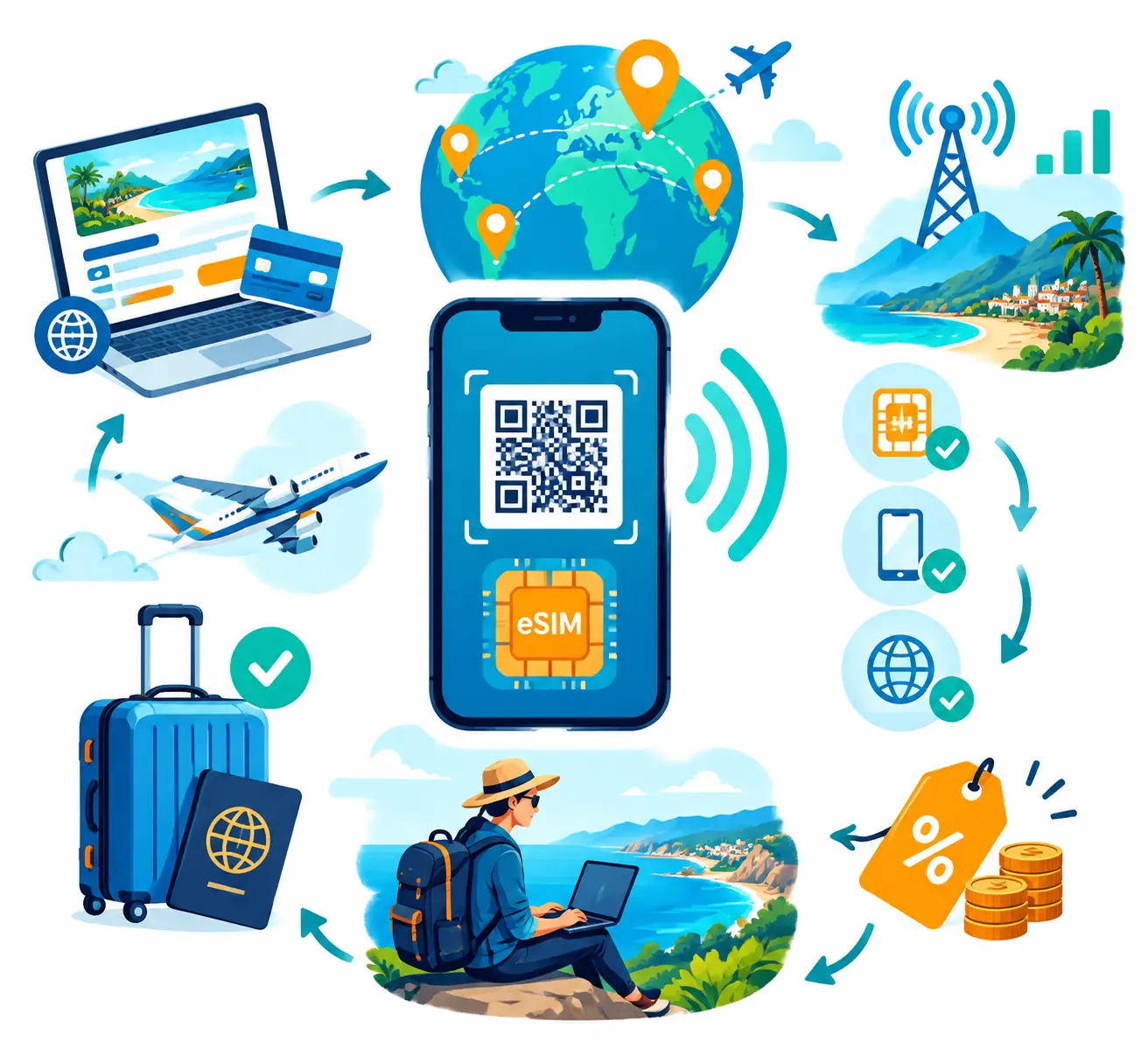 Как выбрать eSIM для номада: пошагово, QR, совместимость, тарифы стран